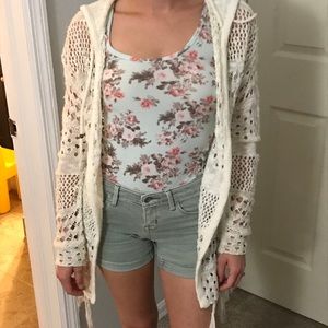Boho / hippie white cardigan / cover up